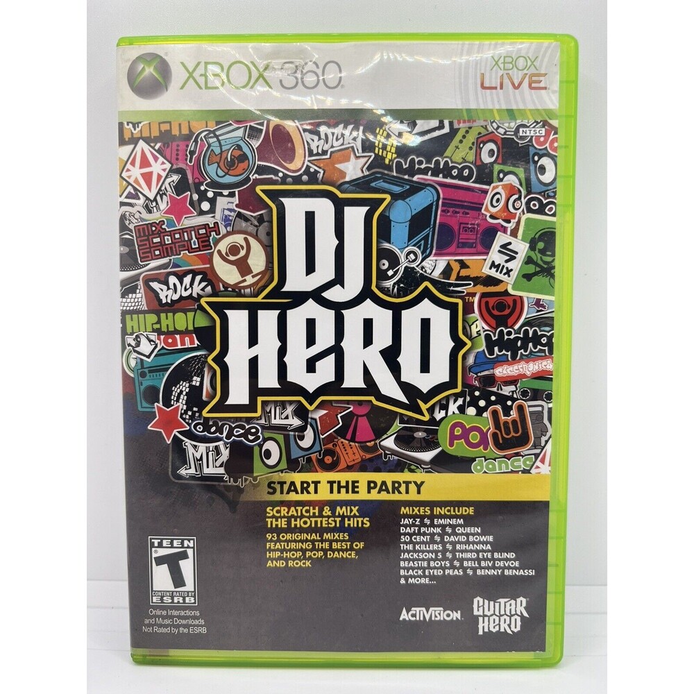 DJ Hero (Microsoft Xbox 360, 2009) Complete Tested Working with Manual